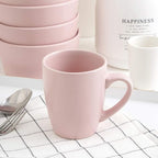 Stone Lain Albie Stoneware 16-Piece Modern Dinnerware Set, Kitchen Plates and Bowls Sets, Dish Set for 4, Pink
