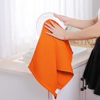 Homaxy 100% Cotton Waffle Weave Kitchen Dish Towels, Ultra Soft Absorbent Quick Drying Cleaning Towel, 13 x 28 Inches, 4-Pack, Orange