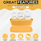 20-40 oz Ice Molds for Stanley Cup - Silicone Ice Cube Tray with Lid and Bin for Chilling Cocktails, Whiskey, Drinks, Coffee - BPA-Free, Easy Fill and Release Ice Maker Tray for Freezer