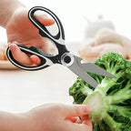 Multipurpose kitchen scissors, heavy duty meat poultry scissors, spice scissors, food cooking scissors, stainless steel utility scissors (2, white)