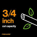Fiskars Pruning Shears, Bypass Pruner that Cuts Through Stems up to 3/4-Inch, PowerGear Technology For More Power on Every Cut