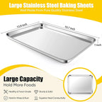 Homikit 1 Pack Baking Sheet, 20 x 14 Inches Stainless Steel Large Cookie Pan, Heavy Duty Metal Sheet Tray for Oven Baking Roasting Cooking, Rustproof & Nonstick, Dishwasher Safe