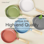 COOKLOVER Nonstick Frying Pan 100% PFOA Free Cookware Induction Skillet Stir Fry Pan (Coral, 7.9 inch)