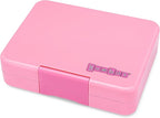 Yumbox Snack Box - 3 Compartment - Leakproof Bento Lunch Box for Kids (Fifi Pink with Rainbow Tray)