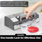 2025 Upgraded Precision Fast-Vacuum Sealer, LIWUNON Commercial Full Automatic Food Vacuum Sealer Machine, Double Heat Seal, Built-in Cutter&Bag Storage, Powerful Food Vacuum Saver, 2 Bag Rolls&hose