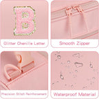 Initial Insulated Lunch Bag for Girls Kids, Back to School Gift, Reusable Leak-proof Lunch Box with Adjustable Strap for School Daycare Travel Picnic (Pink,B)