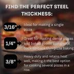 ThermiChef 14" by 14" Pizza Steel (3/8" Deluxe Thickness) - Multipurpose Cooking Steel for Ovens & Grills - Made in the USA