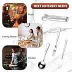 35 Pcs Cheese Butter Spreader Knives Set Charcuterie Accessories Stainless Steel Spreader Knives Charcuterie Boards Utensils Mini Serving Tongs Spoons and Forks for Pastry Making