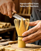Artisan Matcha Whisk Set - 8 Pcs Premium Matcha Set with Bowl (Chawan), Bamboo Whisk & Tools | Matcha Kit for Making Breakfast/Latte | Gift for Matcha Lovers (Parrot Green)
