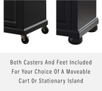 Crosley Furniture Alexandria Wood Top Rolling Kitchen Island Storage Cart, Microwave Stand, Spice Rack, Black