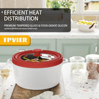 Collapsible Microwave Splatter Cover - Vented Silicone & Glass Lid with Easy-Grip Handle, Fits 6 to 8 Inch Plates & Bowls, 9 Inch Diameter, Prevents Splatters & Ensures Even Heating