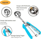 Extra Mini Cookie Scoop for Baking, 1 tsp / 5 ml Cookie Scooper, 18/8 Stainless Steel Cookie Scooper for Baking, Cookie Dough Scoop with Non-slip Grip (Blue)