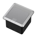 KYHSHJ 4.8A USB Chargers Pop Up Floor Waterproof Electrical Outlet Receptacle Stainless Steel Box, Silver