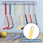 uxcell Silicone Fish Spatulas with Handle Kitchen Cooking Spatula for Egg, Fish, Pancake Yellow