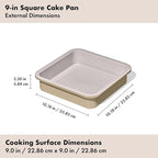 OXO Good Grips Non-Stick Pro Ceramic Coated Metal Bakeware 9” Square Cake Pan – Biscuit