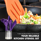 Chef Craft Premium Silicone Kitchen Tool and Utensil Set, 11 Piece, Purple