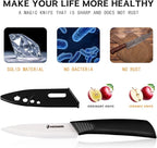 Paring Knife, Classic 4 inch Ceramic Paring Knife with Sheath Cover, Fruit and Vegetable knife,Longer Sharp Rust Proof Stain Resistant