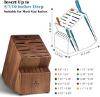 ENOKING Knife Block without Knives, Large Knife Holder- 25 Slots Acacia Wood Universal Knife Block, Butcher Block Countertop for Knife Storage Organizer