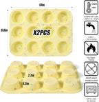 Palksky Silicone Egg Bite Molds, 2Pack 12-Cavity Muffin Pan for Baking, Tarts, Nonstick Cupcake Pan