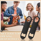 30 Pcs Flat Bottle Opener 4.9x 1.18 inches Black Stainless Steel Beer bottle Openers Heavy Duty Bar Blade Solid Bottle Cap Opener Funny Bartender Bottle Opener for Restaurant Party Supplies