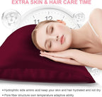 Mulberry Silk Pillow Cases King Size with Hidden Zipper, Ultra Smooth and Soft Breathable Cooling Silk Satin Pillowcase for Hair and Skin, Gifts for Women Men (Burgundy Red, 20x36 Inches, 1 Pack)