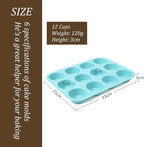 Thickened Silicone Bundt Cake Pan and Moldes Para Gelatinas, Heavy Duty Cake Mold for Baking, BPA Free, Mint Green (Pudding Jelly 12-Cups / 1Pcs) ﻿