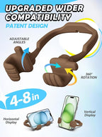 Christmas Stocking Stuffers for Teens Boys Men Cell Phone Holder: Patented Thumbs Up Phone Stand Funny Gifts for Adults Kids Teenager Husband Friend Coworkers Phone Accessories Cool Gadgets Brown