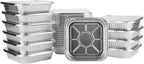 8x8 Aluminum Pans With Lids (20 Pack) 8 Inch Foil Pans With Covers - Cake Pans - Aluminum Square Pans With Lids - Disposable Food container - great For Cake Baking, Cooking, Freezing, Prepping Food