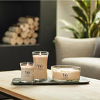 WoodWick Tonka & Almond Milk Gifts for Women and Men, 16 oz Ellipse Candle with Crackling Wick