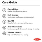 OXO Agility Series 12" Frying Pan Skillet, Ceramic Nonstick Cookware PFAS-Free, Induction Suitable, Quick Even Heating, Stainless Steel Handle, Chip-Free Rims, Dishwasher and Oven Safe, Black