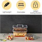 Airtight Food Storage Container With Lid (91.3oz) BPA-Free | Meal Prep | Microwave, Freezer and Dishwasher Safe | Leak-Proof | Kitchen Fridge Organizer Boxes | Fresher Food