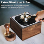 Knock Box Espresso - Coffee Knock Box and Tamp Station for Espresso Coffee Grounds Puck, Tamping Station Large Capacity Non-Slip Base Stainless Steel Dump Bin Barist Tools Quiet Design