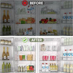 BALEINE Clear Plastic Storage Bins, Pantry Organization, BPA Free Stackable Refrigerator Organizers and Storage with Handles for Kitchen Fridge Cabinet Bathroom (8PK, 10.5x6x5)