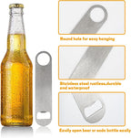 30 Pcs Flat Bottle Opener 7 Inch Stainless Steel Beer bottle Openers Heavy Duty Bar Blade Solid Bottle Cap Opener Funny Bartender Bottle Opener for Kitchen Restaurant Party Supplies,Silver