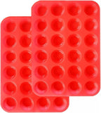 Mini Muffin &Cupcake Set, 24 Cups 2-Pieces, Nonstick Silicone Baking Pan, BPA Free and Dishwasher Safe, Great for Making Muffin Cakes, Tart, Bread (24 Cups Red,2 PCS)