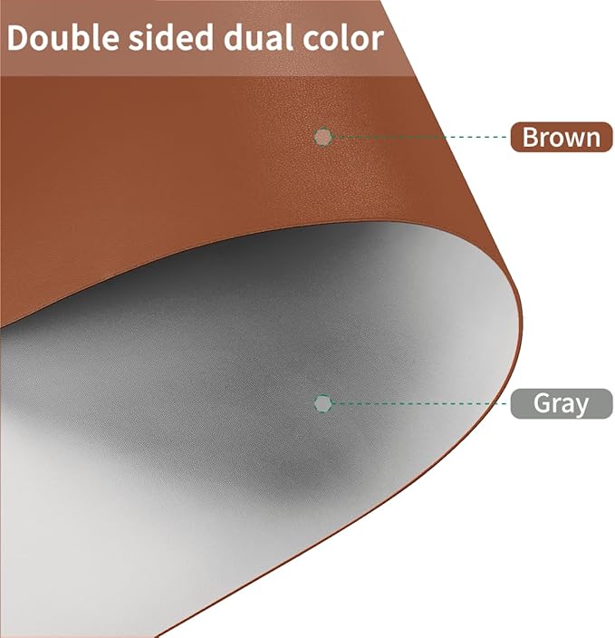 Dining Table Cover for Dining Room Table - Can Be Used On Both Sides Waterproof and Easy to Clean Good Flatness Used for Dining Table(Brown+Gray 44x60)