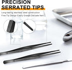 Yaomiao 4 Packs 8 Inch Bar Tweezers Black Cocktail Tongs Long Garnish Tweezers Stainless Steel Bartender Kitchen Cooking Tongs for Cocktail Food Fruit Korean BBQ Bartender Chef, Multi-use
