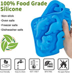 JOERSH 4Pcs Dinosaur Silicone Candy Molds Gummy Dinosaur Molds 8-Cavity Shaped with T-rex, Stegosaurus, Triceratops, Brontosaurus, Non-Stick for Chocolate, Cookie, Snacks, Cake Decorations