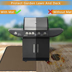 Anze Under Grill Mat for Outdoor Grill, 24x42 Inch Anti-Slip BBQ Floor Mats, Easy to Clean Reusable Fireproof Grill Pad, Oil-Proof Waterproof Protector for Indoor Fireplace Pit Mat Brown