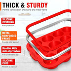 Walfos Silicone Muffin Pan with Metal Frame, 2.8 Inch Regular Size Silicone Cupcake Pan Muffin Tin, Non-Stick 12 Cups Egg Bites Molds for Baking, BPA Free, Dishwasher Safe, 2 Pack