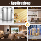 304 Stainless Steel Airtight Canister for Kitchen, 8.7Gal Canisters Container with Lids and Sturdy Locking Clamp,Bucket Food Storage Containers Airtight for Flour Coffee Bean Tea (33L)