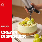 Professional Aluminum Whipped Cream Dispenser - 1000 mL/2 Pint,Leak-Free Whipped Cream Maker Canister with 8 Decorating Nozzles & Cleaning Brush - N2O Chargers (Not Included) (Silver, 1000ml)