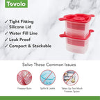 Tovolo Ice Cubes Mold Pack of 2 Large Craft Ice Molds for Whiskey Bourbon Cocktails, Easy Fill No Leak Silicone Ice Molds Gift for Him Stackable Dishwasher Safe BPA Free Heart Ice