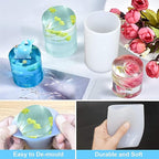 4 Pack Long Pillar Mold - Multiple Style Cylinder - Candle Silicone Wave Spiral Candle Mold - Silicone Resin Casting Molds for Candle & Resin & Soap Craft Supplies