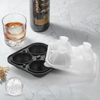 Novelty Baseball Gifts Ball Ice Maker Mold, 2.2" Large Sphere Round Ice Cube Mold for Cocktails, Whiskey, Bourbon Chilling, 4 Hole Fun Shapes Big Silicone Circle Ice Cube Trays