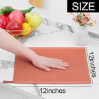 Homaxy 100% Cotton Waffle Weave Kitchen Dish Cloths, Ultra Soft Absorbent Quick Drying Dish Towels, 12 x 12 Inches, 12-Pack, Coral