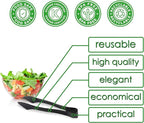 PARTY BARGAINS 8.5 Inches Plastic Serving Tongs, 24 Pack, Premium Quality & Heavy-Duty Black Plastic Tongs for BBQ, Salads, Grilling, Buffets, & Kitchen