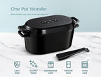 Kook Dutch Oven with Lid, Sourdough Bread Baking Supplies, Banneton Bread Proofing Set, Dual Handles, Enameled Cast Iron, Great for Baking Bread, 3.4 Qt, Artisan Sourdough Bread Making Kit, 9.8 Inch Rattan Baskets and Liners, Oval