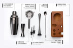 Mint & Mortar Cocktail Shaker Set, 7-Piece Bartender Kit with Stand, 24oz Martini Shaker Bottle Stainless Steel Bar Tools, Home Bar Accessories Drink Mixer, Barware Gift Set - Gunmetal