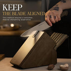 Knife Set, Astercook 17-Pieces Forged Kitchen Knife Set with Block – Full-Tang Stainless Steel Knives, Forged Triple Rivet, Luxury Walnut Handles, Gift-Ready Collection